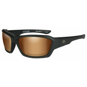 Men's Kicker Sunglasses Bronze Flash Lens/Black Frame HAKIC06