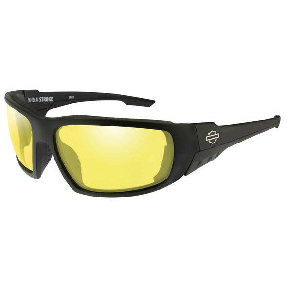 Men's 4 Stroke Sunglasses Yellow Lenses & Matte Black Frames HASTR11