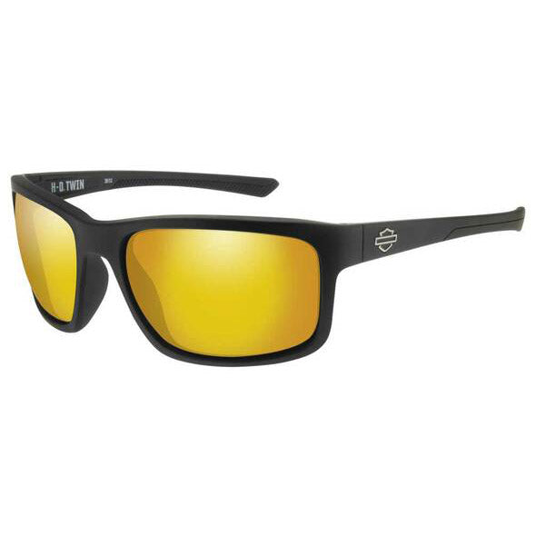 Men's Twin Sunglasses Orange Mirror Lenses & Matte Black Frames HATWN14