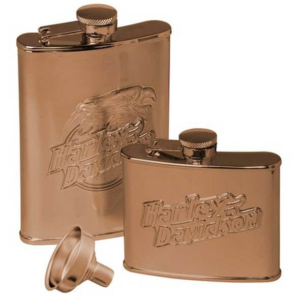 Harley-Davidson Eagle Flask Set, Set of Two Stainless Steel HDL-18588