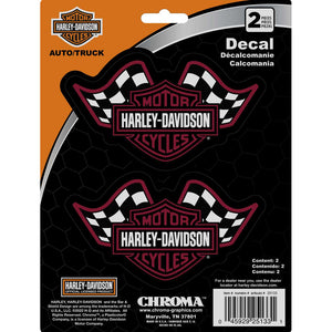 Harley-Davidson Bar & Shield Logo Racing Flag Decals - Burgundy - 6 x 8 in. CG25133