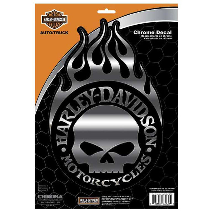Willie G Skull With Flames- Decal CG3279