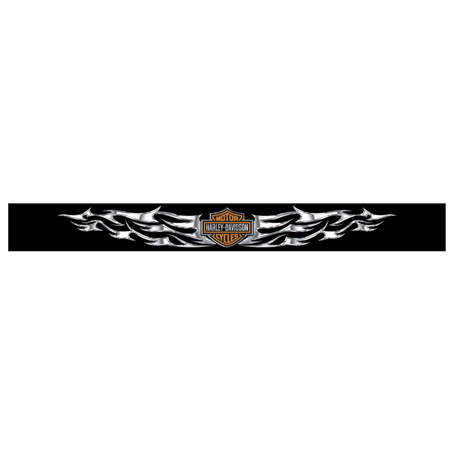 Harley-Davidson Flames Bar & Shield Windshield Sunshade Decal, Black CG3440