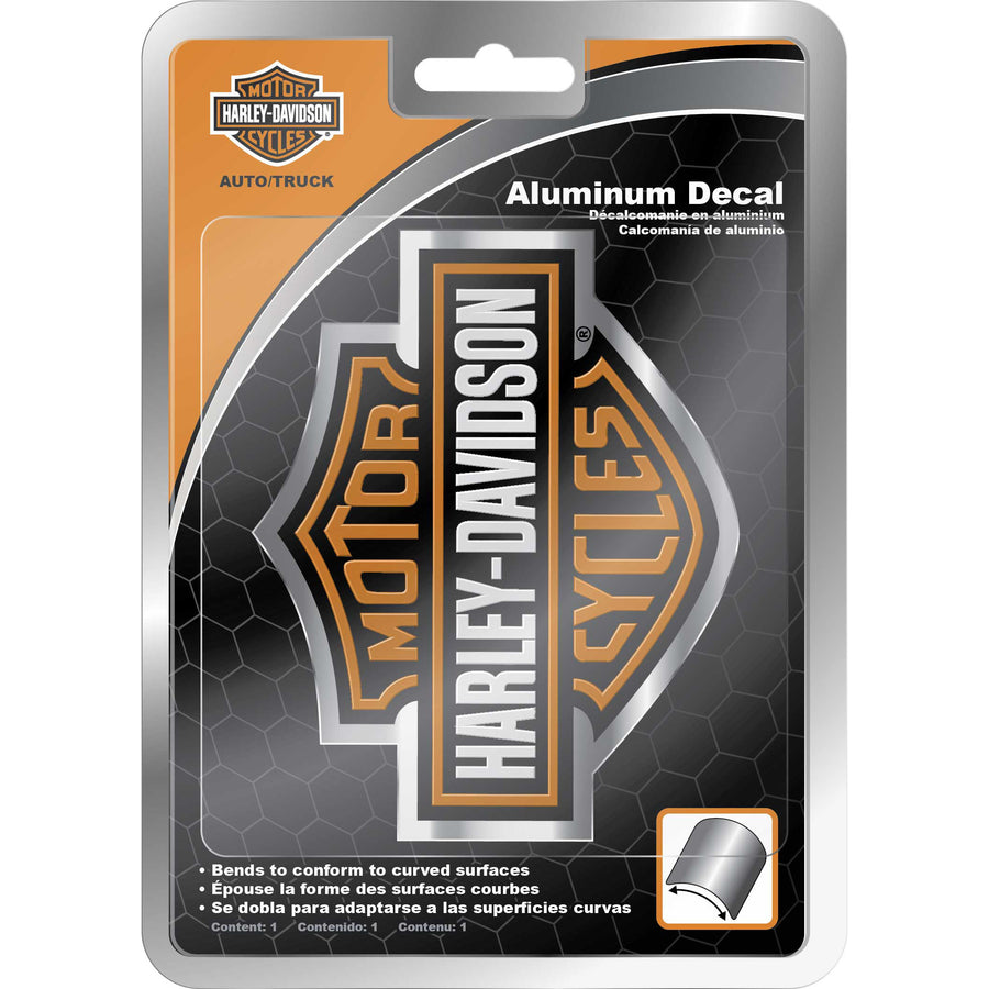 Bar & Shield Logo Bendable Aluminum Decal Orange & Silver CG41700