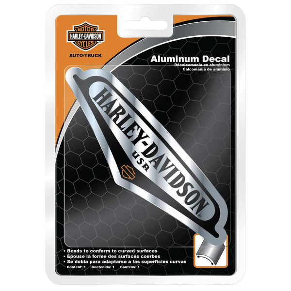 Debossed V-Tank Aluminum Decal Silver & Black CG41718