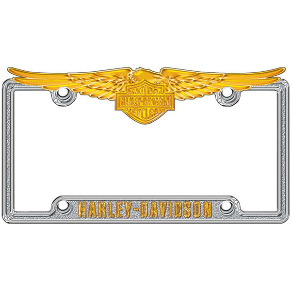 Harley-Davidson Chrome/Gold Eagle License Plate Frame CG6065