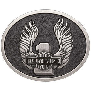 Harley-Davidson Men's #1 Logo Trademark B&S Black Buckle HDMBU11782