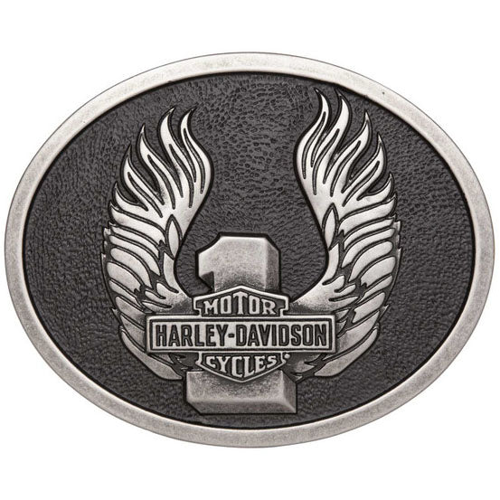 Harley-Davidson Men's 120th Anniversary Snap On Buckle Leather Belt - Black