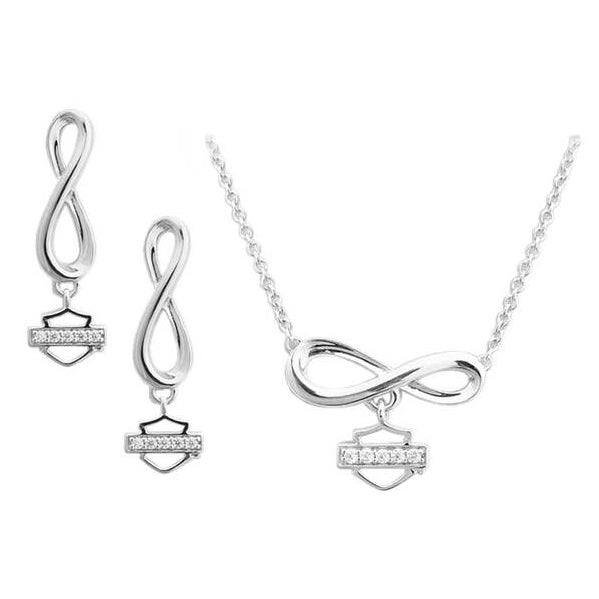 Women's Bling Infinity Necklace & Earrings Gift Set HDS0009