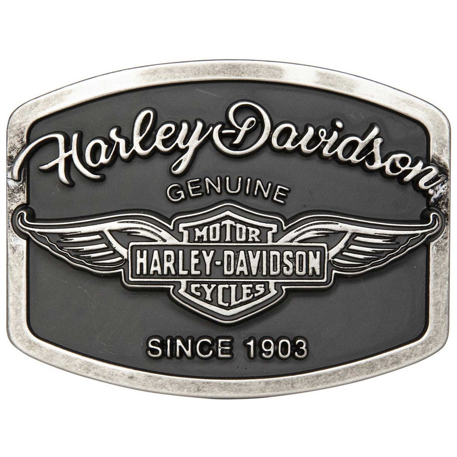 Harley-Davidson Women's H-D B&S Wings Belt Buckle - Polished Nickle Finish HDWBU11783