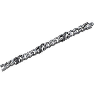 Harley-Davidson Men's Banner Curb Link H-D Script Bracelet, Stainless Steel HSB0241