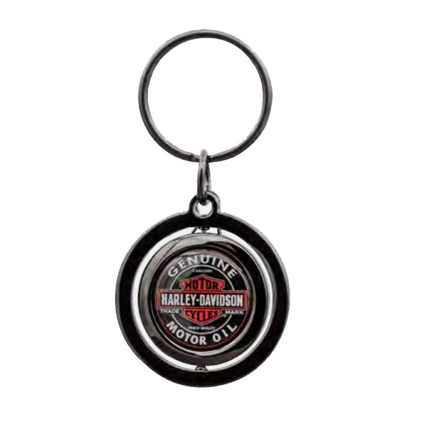 Harley-Davidson Genuine Motor Oil Vintage Logo Spinner, Key Chain, PL4534