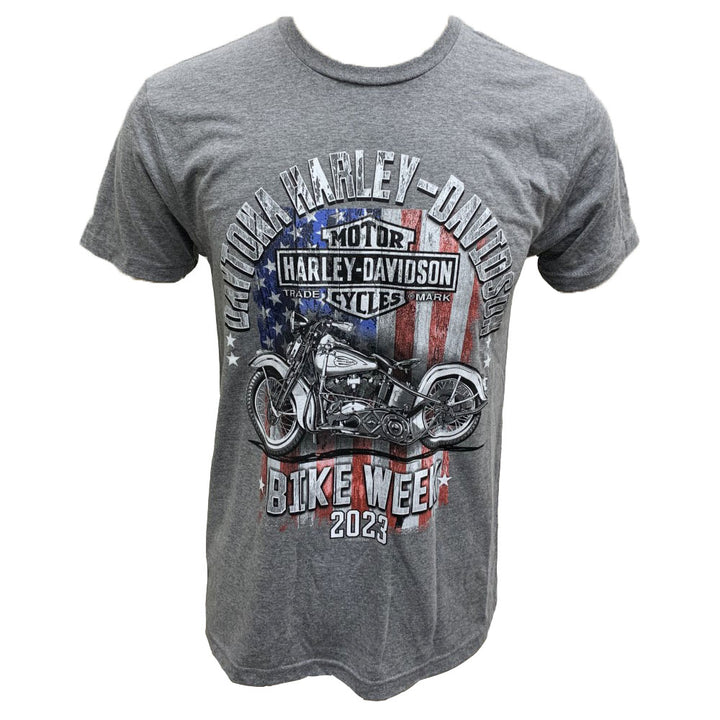 Men's Daytona Harley-Davidson Bike Week 2023 American Legend Short Sleeve Shirt, Gray