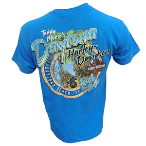 Teddy Morse's Daytona Harley-Davidson Exclusive Ride The Loop Men's Short Sleeve Shirt, Sapphire