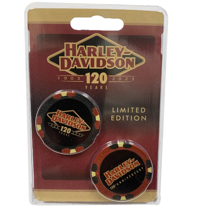 Harley-Davidson H-D 120th Anniversary Limited Edition Poker Chip Set, Black/Red, DW6120
