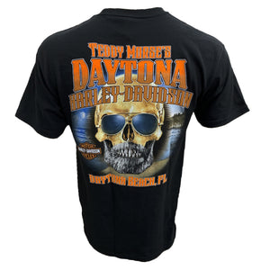 Teddy Morse's Daytona Harley-Davidson Exclusive Bearded Skull Short Sleeve Shirt, Black