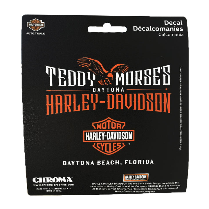 Teddy Morse's Daytona Harley-Davidson Eagle Logo 4.25 x 4 Stick-On Decal, CGHD25307